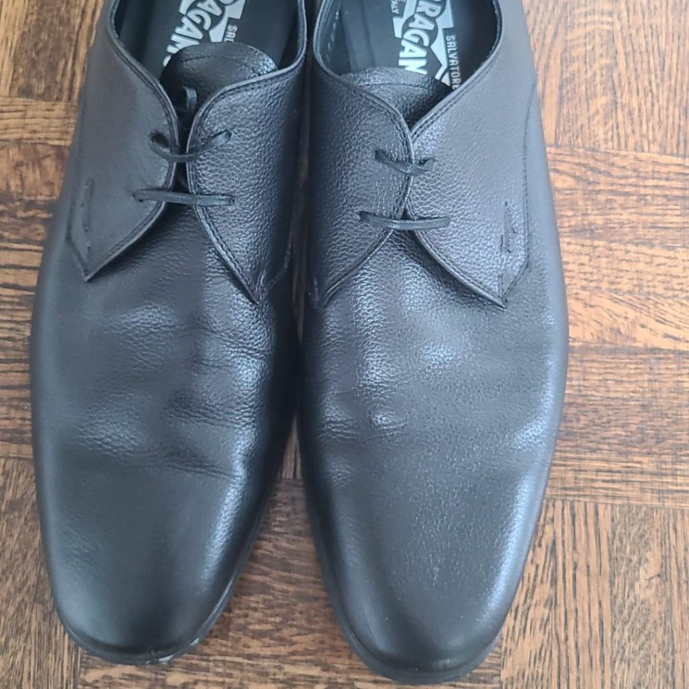 Salvatore Ferragamo Black Lace-Up Size 10.5D Made In Italy